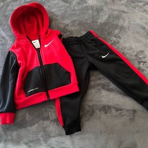 New Black & Red Nike Toddler ThermaFit Tracksuit - 2T